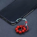 Natural cinnabar Five Emperor Money Buddha Head Mobile Phone Chain Handmade Rope Mobile Phone Pendant