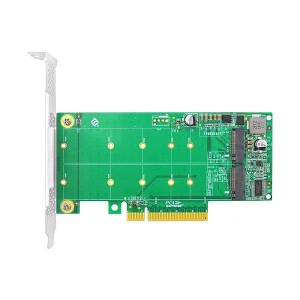 Linkreal Dual PCI Express 3.0 x8 M.2 M Key NVMe SSD Adapter Expansion Card Supports PCIe M.2 NVMe SSD for Servers