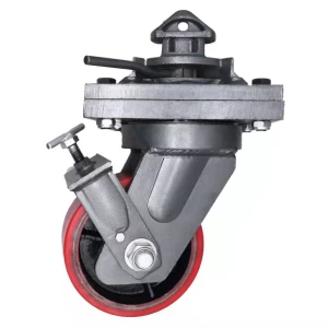 polyurethane pu 4 5 6 8 inch castors wheel Rotating Pp Kingpinless heavy duty caster wheel with brakeindustrial casters