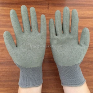 10 gauge wrinkle hand latex rubber gloves industrial CE standard