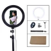 10 inch foldable led photographic lighting portable ring light with phone holder selfie stick