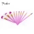 Import 10 pcs flat smudge make up tools professional luxury private label makeup brush set from China