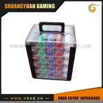 1000 Poker Chip Set With Transparent Acrylic Case