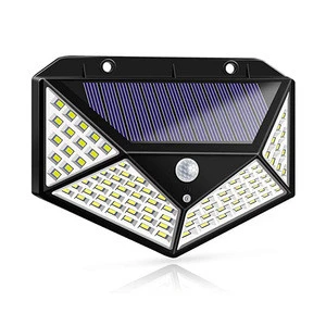 100LEDs Gate Fancy Lamp Solar Energy Powered Motion Sensor Home Lights Security Outdoor Lighting LED Wall Solar Garden Light