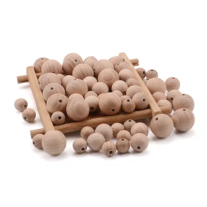 12mm 15mm 19mm round wooden beads for baby teething jewelry