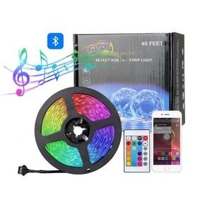 12VDC 12M RGB LED Strip SMD5050 16Million Colors Smart Strip With RF Music Sync Bluetooth Remote Controller
