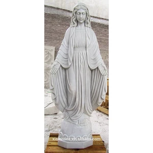 1.3M White marble virgin mary Hand Carved garden statues made in china
