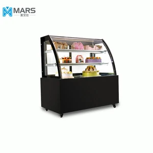 1.5M Curved Glass Door Bread Cake Showcase Cooler Refrigerated Cake Showcase Display Bakery equipment