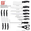 15PCS practical stainless steel kitchen knives set with wood block