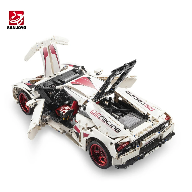 1696Pcs  Building Blocks Toy Sports Car Assembly Model DIY Small Particle Racing Car