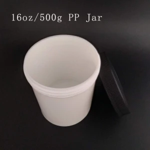 Empty PP Hair Gel Cream Jars, 16oz, 500g MOQ 10000pcs