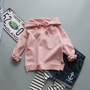 2-7 years 2017 New Wholesale Autumn Cotton Full Sleeves Solid Color Boys Girls Coats