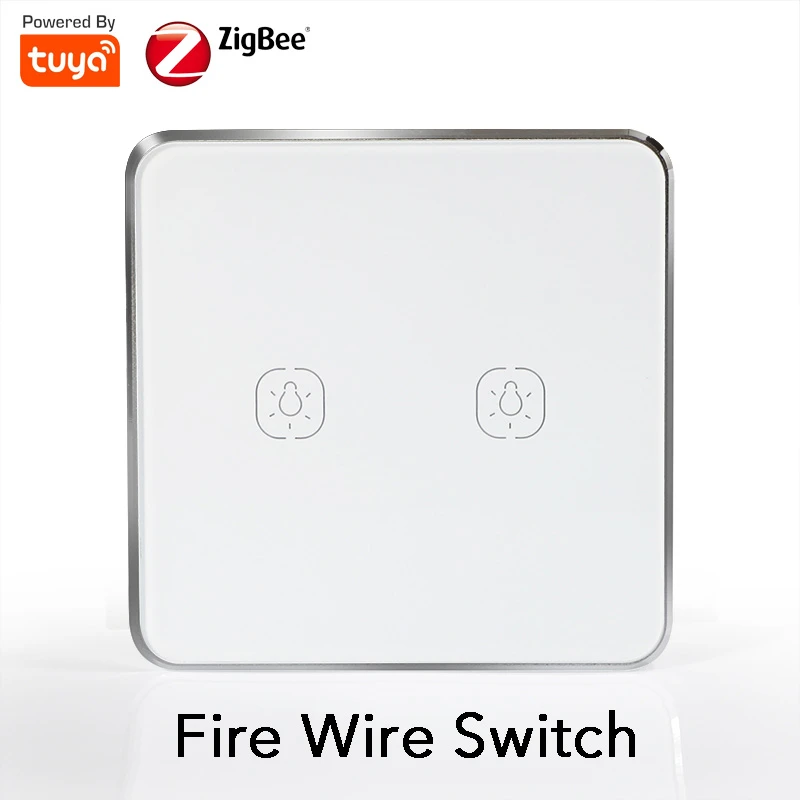 2 Gang /Two Way Smart Wall Touch Switch Tuya Zigbee Remote Control UK EU WIFI Switch Compatible With Alexa