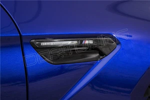 2 Pcs For BMW M Series F06 F12 F13 M6 Carbon Fiber Fender Light Trim 2012 - UP