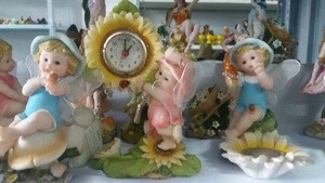 2016 China wholesale custom make polyresin religious statue souvenir,angel digital alarm clock