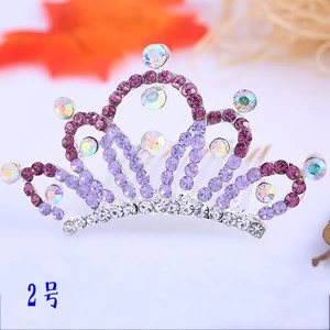 2017 wholesale factory direct sale fashion tiara for stock cheap crystal crown for girl