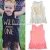 Import 2017 Wild And One Letters Baby Girl Summer Dress 3 Colors Kids O-Neck Black Sleeveless Shirt Dress with Long Tassels from China