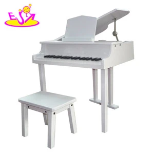 2018 White color wooden toy piano for kids,educational wooden toy children toy piano,wooden baby piano toy for sale W07C018