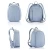 Import 2019 new custom waterproof sky blue small functional ladies PU leather urban women anti theft backpack for girls and boys from China
