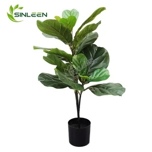 2019 wholesale home garden Ficus Lyrata eco-friendly potted decor Artificial Plant with roots