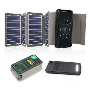 2020  high efficiency 10000mah solar power bank folding solar charger portable