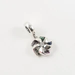 2020 New Design 925 Sterling Silver Colorful Windmill Dangle Charms