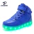 Import 2020 new design custom leather light up no logo high top LED casual skateboard shoes from China