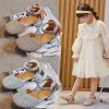 2021 autumn new baby diamond bowknot Girls Fashion Princess single shoes children soft cute dance dress shoes
