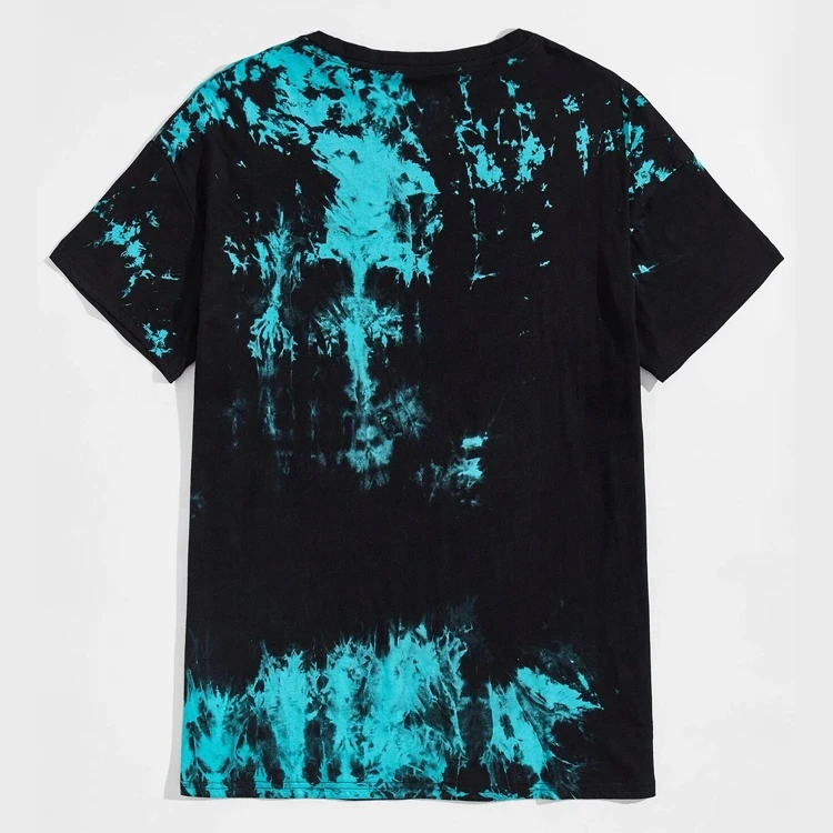 2021 Fitness new Fashion Silk Screen Printing Tie Dyed Round Neck High Street Mens T-shirts