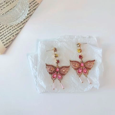 2022 Crystal Butterfly Stud Earrings Drop Dangle Crystal Fashion Earrings Jewelry
