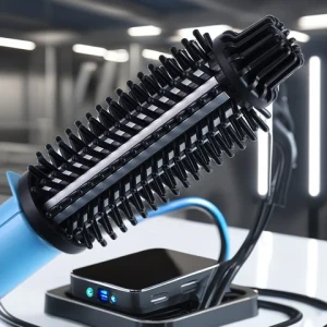 2025 New PTC Heat LED Negative Ion Hair Straightening Comb Ceramic Glazed Coat Hair Curler