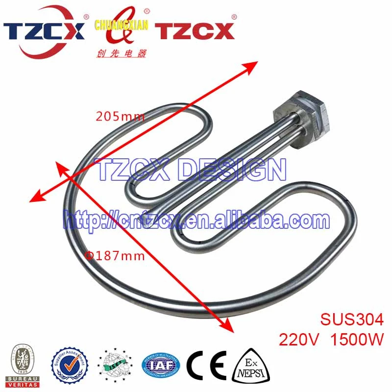 220v stainless steel electric water immersion pipe heater coil heating element
