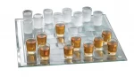 24 Lead Free Glass Shots Board Game Drinking Checkers Game Set