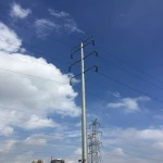 27m iron electric pole electric pole parts for transmission line
