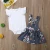 Import 2pcs Trendy Baby Clothing Sets Girls Overalls Skirt And White Romper Set M90437 from China
