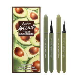 2pcs/set Avocado Green packaging black brown liquid eyeliner pencils