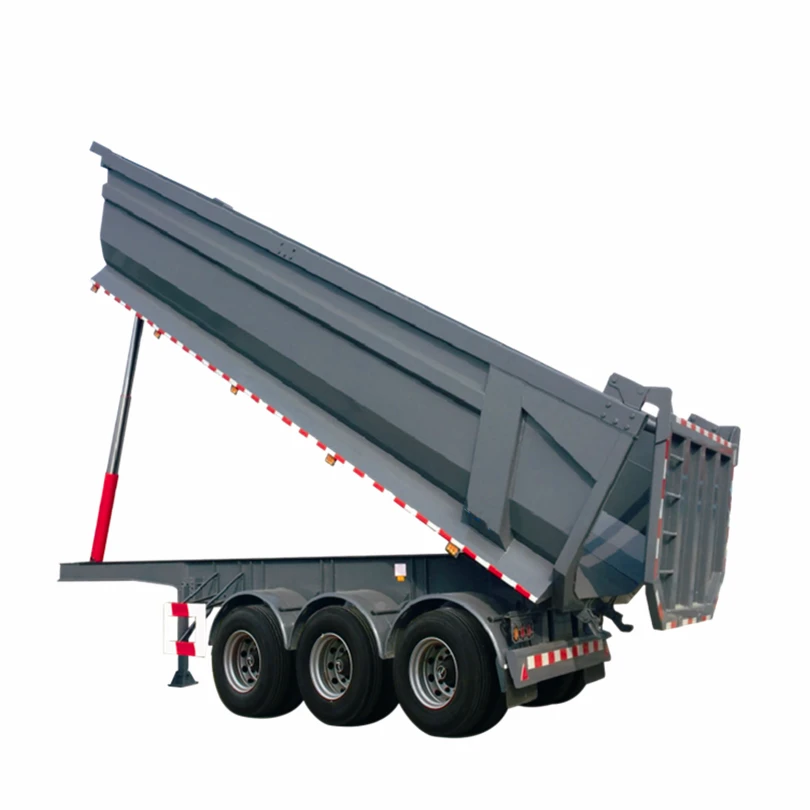 3 Axle 60 T Widely Used Popular Heavy Cargo Transport Hydraulic Utility Truck Tipping Tripper Semi Trailer Transport Sand Steel