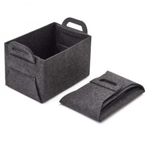 3-piece foldable thick felt storage basket