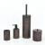 Import 3 Pieces Rubber Wood Round Cylinder Shape Bathroom Accessories from Taiwan