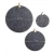Import 3 Sizes Set Dark Gray Circle Felt Pin Board with Leather Hanging Straps from China
