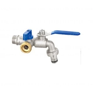 3-way brass ball valve faucets bibcock with nipple nozzle
