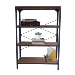 4 Tier Bookcases And Book Shelves, Industrial Vintage Metal Bookshelf