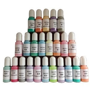 42 color gemstone epoxy resin color pigment dye DIY Glue liquid ink for epoxy resin 10ml each bottle liquid pigment  ink