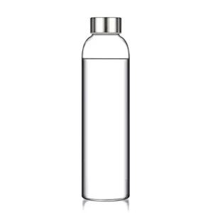 420ML Wholesale Water Glasses Eco Friendly Custom Single Wall Clear High Borosilicate Glass Water Bottle With Sleeve