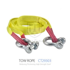 4M 8T Car Emergency Heavy Duty High Strength Nylon Tow Cable Tow Strap Towing Rope With Hooks
