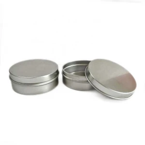 4oz 100ml silver color seamless candle tin with slip lid cover silver tinplate can 4 oz