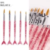 5 Pcs/ Set Multi-function Nail Beauty Care Tool Set Acrylic Crystal Fish Tail Nail Art Brushes Set Nail Salon Supplies