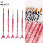 5 Pcs/ Set Multi-function Nail Beauty Care Tool Set Acrylic Crystal Fish Tail Nail Art Brushes Set Nail Salon Supplies
