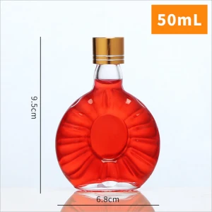 50ml 100ml Clear liquor bottle glass wine bottles for brandy with screw top lids