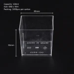 5oz unique square shape disposable clear ps desert plastic  ice cream yogurt cup